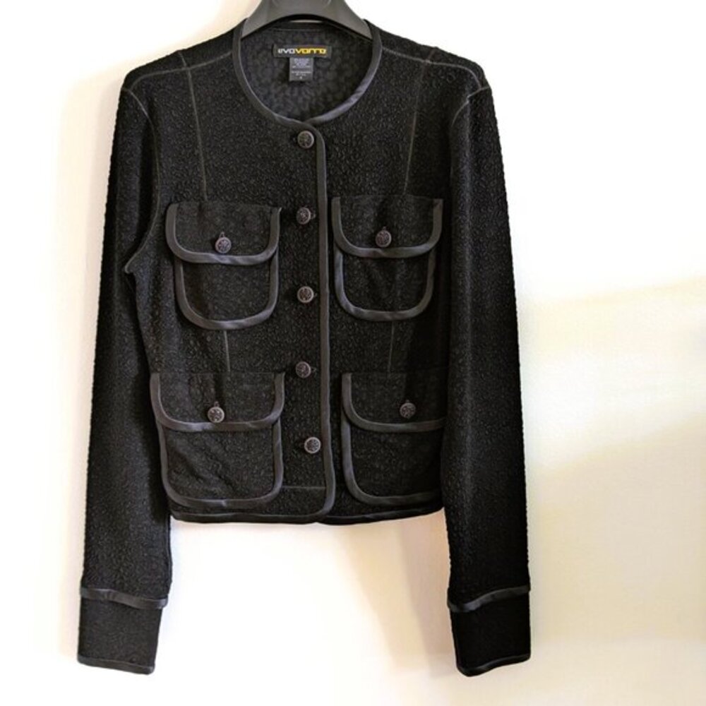 Eva Varro Black Cropped Jacket – Size Small
